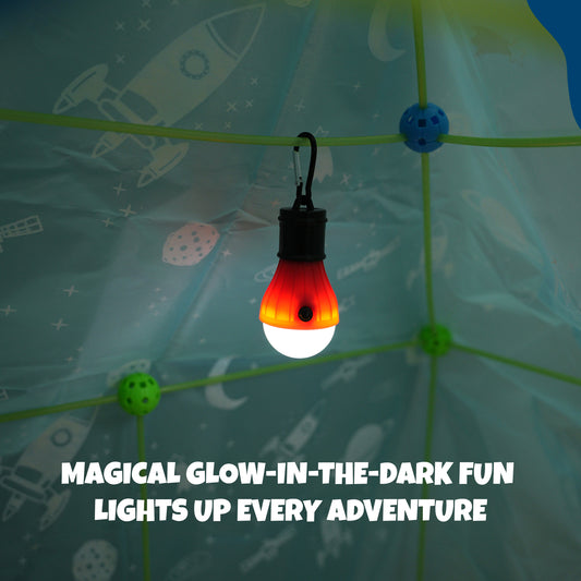 Buildara Fort Building Kit – 132 Pcs STEM Glow Forts for Kids 4-10