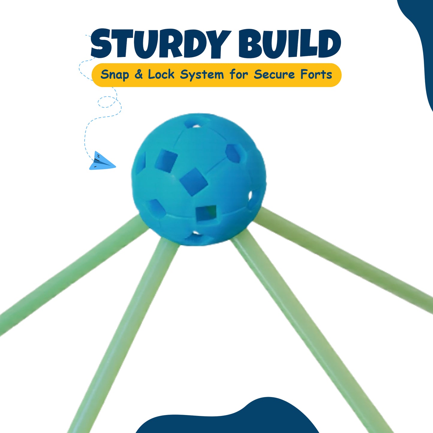 Buildara Fort Building Kit – 132 Pcs STEM Glow Forts for Kids 4-10